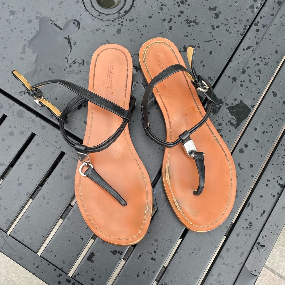 BLACK COACH CHARLEEN SANDALS